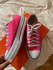 Converse platform fucsia