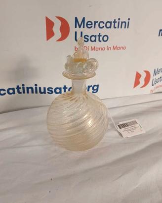 Bottiglia in vetro Murano a spirale con oro