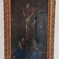 Crocifissione olio su tela '800