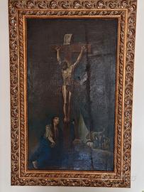 Crocifissione olio su tela '800