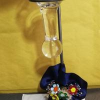 Candelabro con porta candele in vetro