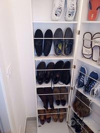 Scarpiera bianca con anta a specchio