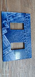 Placchetta nuova in metallo motivo "jeans"