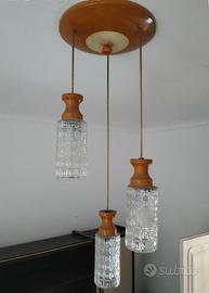 lampadario vintage tre luci anni 70