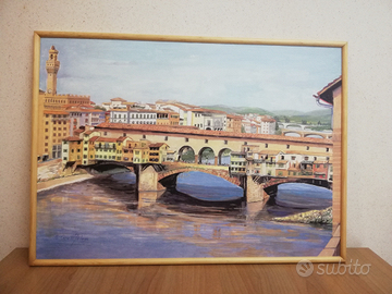 Quadro Ponte Vecchio Firenze B. Cerruti Fellugo
