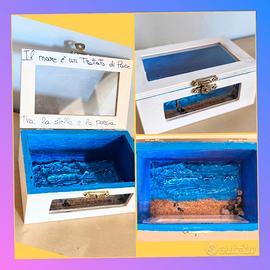 Diorama artigianale marino su scatola 