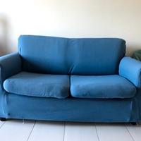 Divano letto + copertura blu