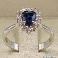 ANELLO ORO 18kt. CON DIAMANTI E ZAFFIRO CUORE