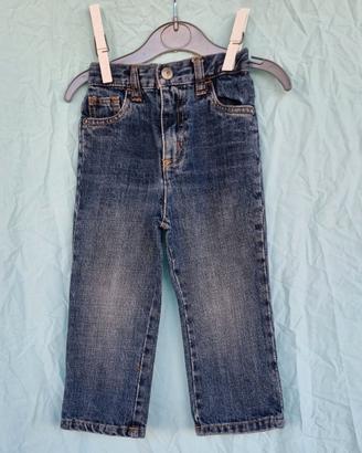 Jeans Pantaloni Bimbo/a Età 1-2 Anni Vita Elastici