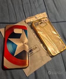 2 cover per Samsung Galaxy S6 nuove (Marvel e oro)