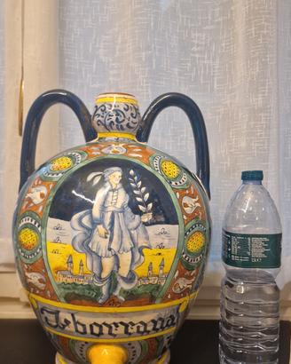 Grande vaso ceramica maiolica Deruta dipinto a 