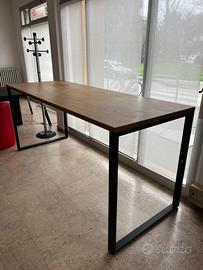 Tavolo legno massello e acciaio 90x240 h106