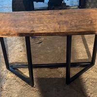 Tavolino in legno e ferro