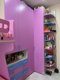 Cameretta completa con letto a castello, armadi di