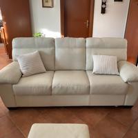 Divano in pelle, colore bianco
