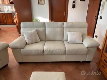 Divano in pelle, colore bianco