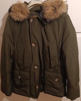 Woolrich Parka verde militare da uomo come nuovo