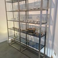 Libreria metallo e vetro
