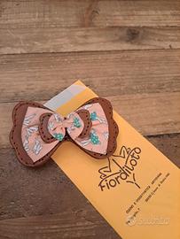 fermaglio fiocco cuoio Naj oleari NUOVO