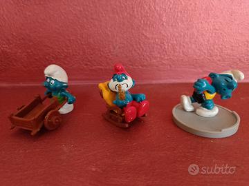 Set 3 Puffi vintage da collezione 