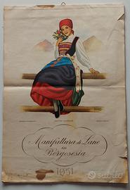 CALENDARIO LANE IN BORGOSESIA - 1951 –design PUPPO