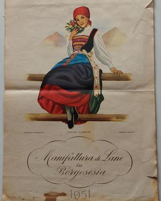 CALENDARIO LANE IN BORGOSESIA - 1951 –design PUPPO
