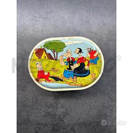 SCATOLA LATTA OVALE BRACCIO DI FERRO VINTAGE