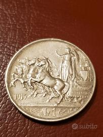 1 lira 1915 Argento NC Vittorio Emanuele  III