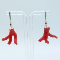 orecchini con corallo oro 14KT