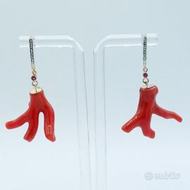 orecchini con corallo oro 14KT