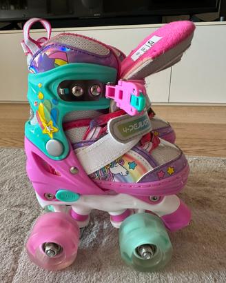 Partini a rotelle bambina unicorno/arcobaleno