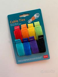 Set 8 Fascette Ferma Cavi Velcro Legami Nuovi
