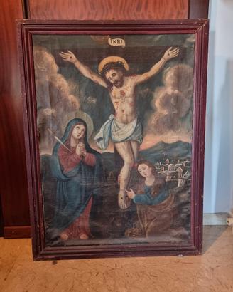 Quadro devozione Gesù crocifisso tardo 600