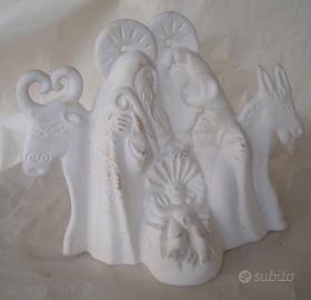 Presepe: SACRA FAMIGLIA in ceramica  da colorare