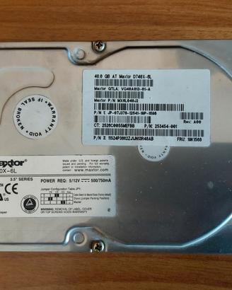 Hard Disk Maxtor 40GB IDE