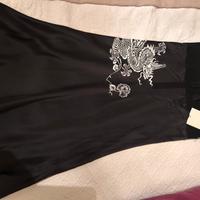 Gonna in pura seta con vita a maglia di cotone