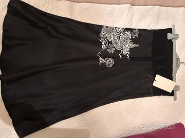 Gonna in pura seta con vita a maglia di cotone