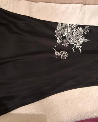 Gonna in pura seta con vita a maglia di cotone