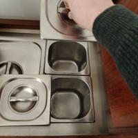 carrello in legno con caldaia scalda fanghi