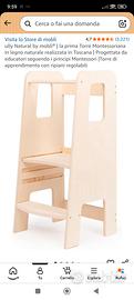 Torre montessoriana in legno naturale