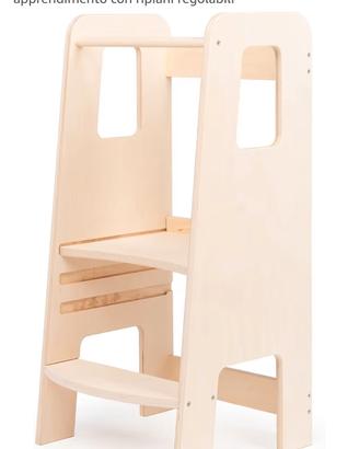 Torre montessoriana in legno naturale