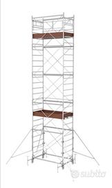 Trabattello 8 m base 1x1,8 m 2 piani di lavoro