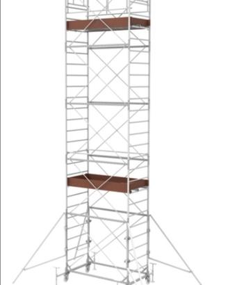 Trabattello 8 m base 1x1,8 m 2 piani di lavoro