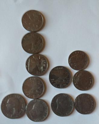 lotto 11 monete anni '40 Vittorio Emanuele III 