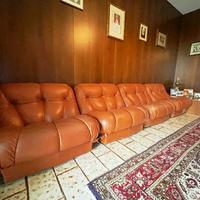 5 poltrone Nuvolone cognac di Rino Maturi anni 70