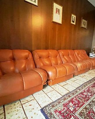 5 poltrone Nuvolone cognac di Rino Maturi anni 70