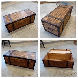 baule antico vintage industrial retro restaurato 