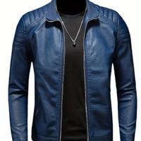 Giacca eco pelle primavera/autunno blu tg.L