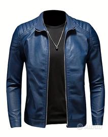 Giacca eco pelle primavera/autunno blu tg.L