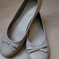 Ballerine vera pelle bianco grigio stile Vintage